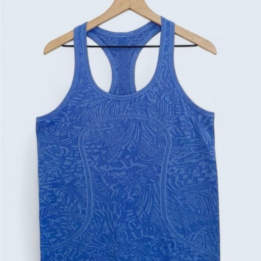 lululemon athletica Blue Patterned Tank Top
